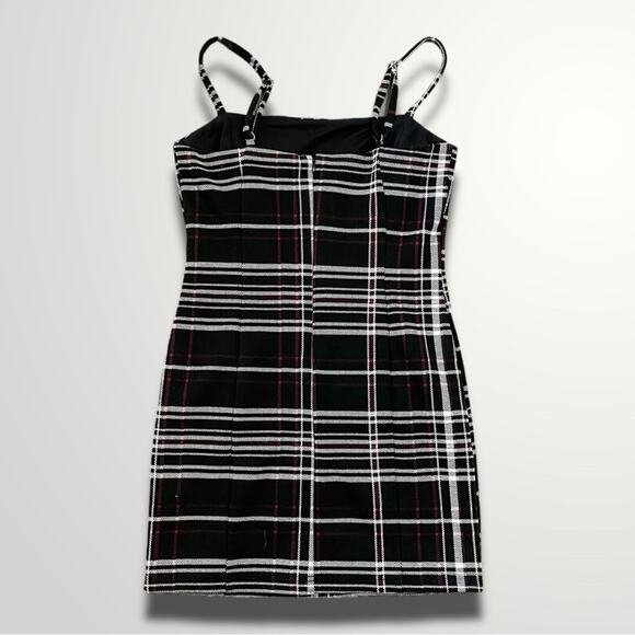 FOREVER 21 Y2K VIBES STRIPED SPAGHETTI STRAP PLAYFUL MINI DRESS BLACK - M - Picture 2 of 6